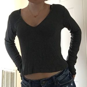 Long sleeve cropped Brandy top